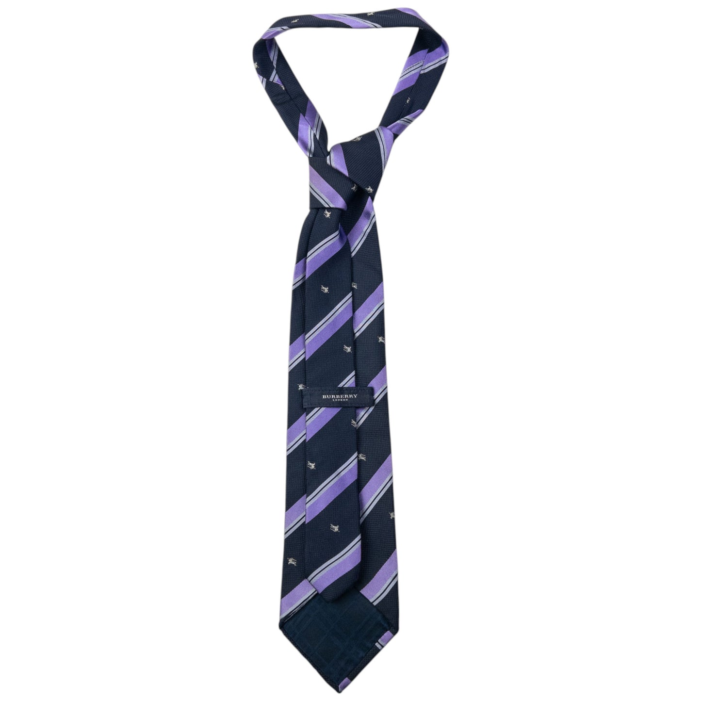 Vintage 2000s Burberry Striped Monogram Silk Tie