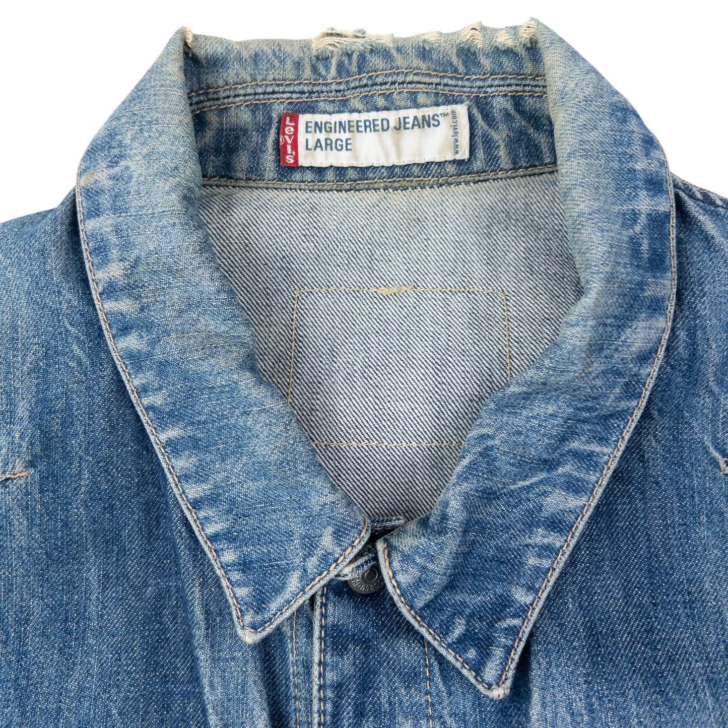 Vintage 2000s Levi's Engineered Garments Distressed Denim Jacket Size M