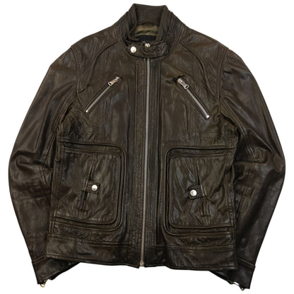 Vintage 2000s Dolce & Gabbana Zip Up Leather Jacket Size M