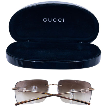 Vintage 2000s Gucci Diamanté Rimless Sunglasses