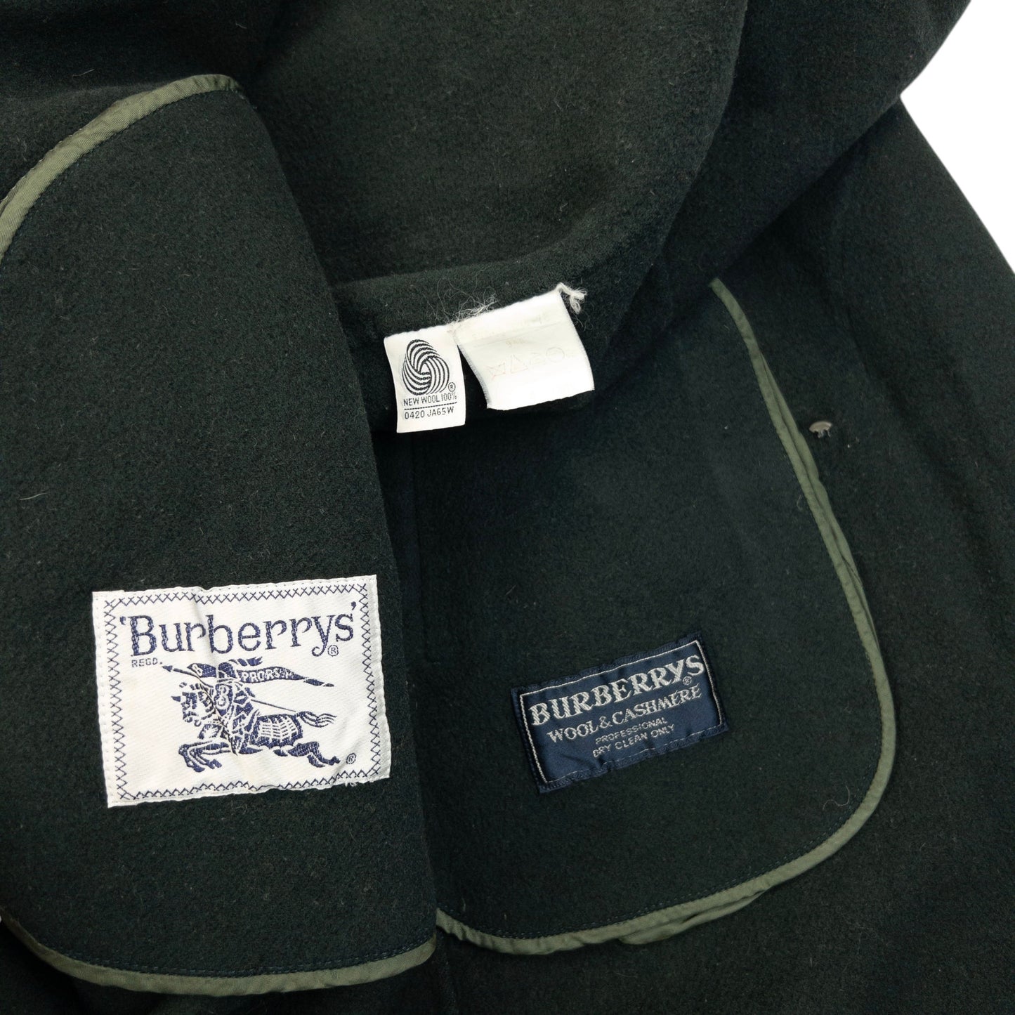 Vintage 90s Burberry Longline Wool Jacket Womens Size L