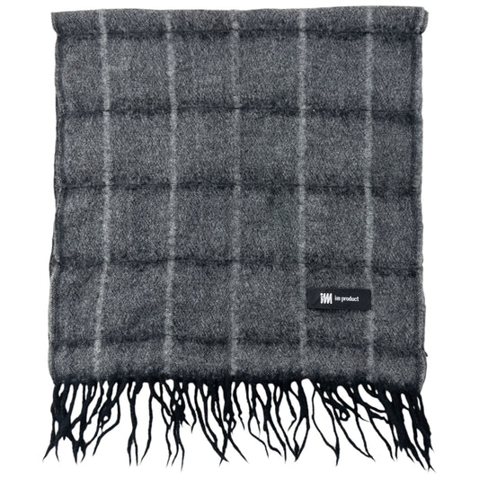 Vintage 2000s Issey Miyake Checkered Wool Tassel Scarf