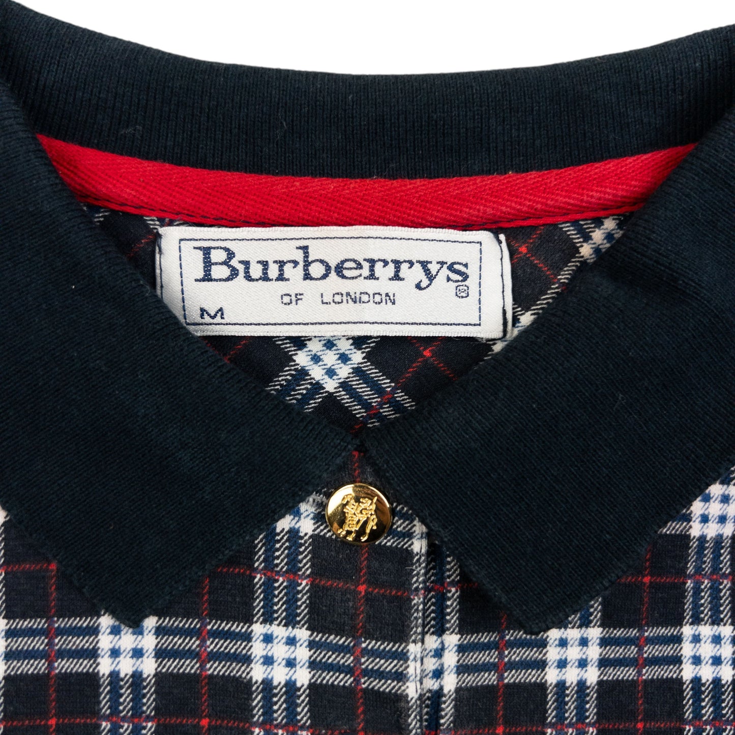 Vintage 90s Burberry Nova Check Polo Shirt Size XL