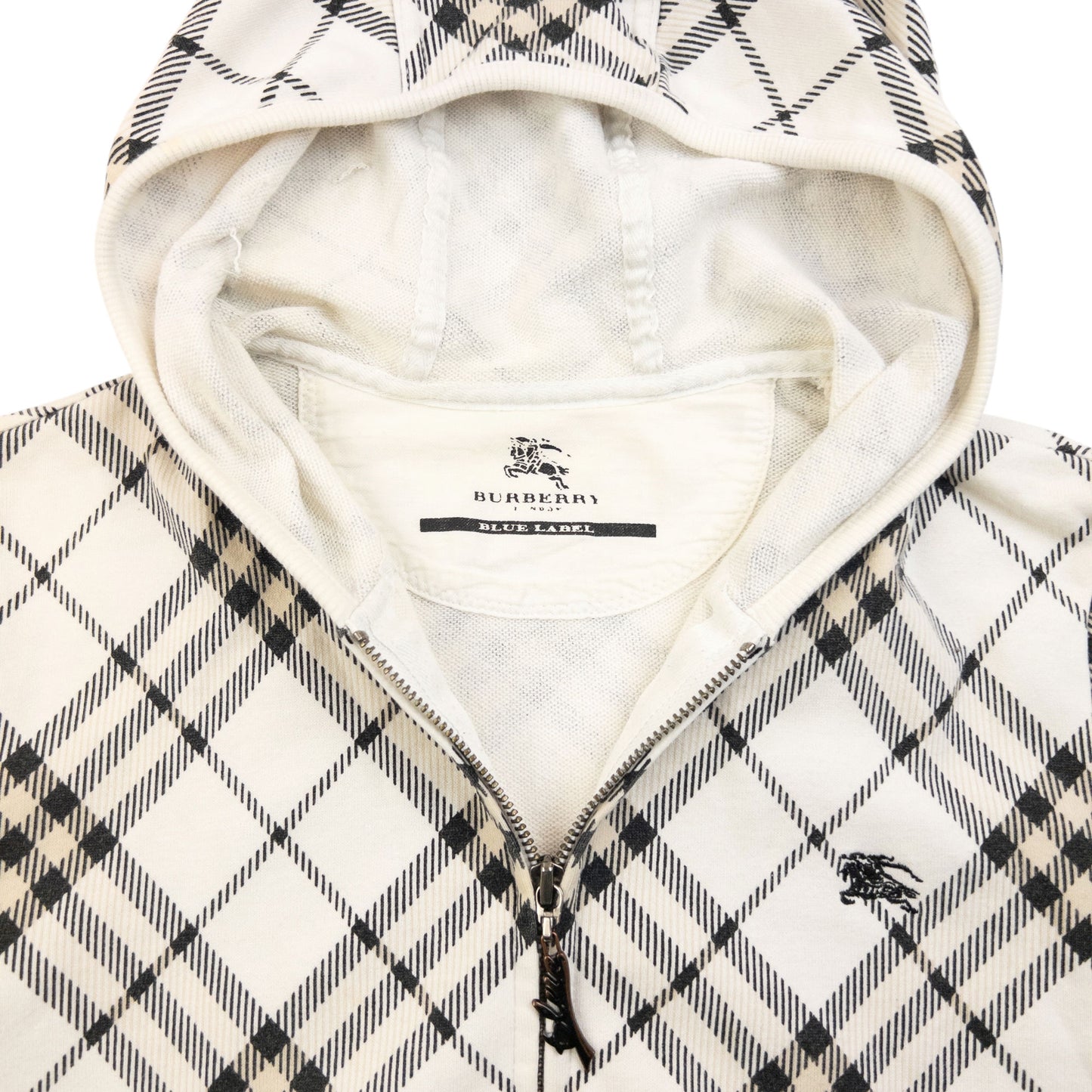 Vintage 2000s Burberry Blue Label Nova Check Zip Up Hoodie Womens Size S