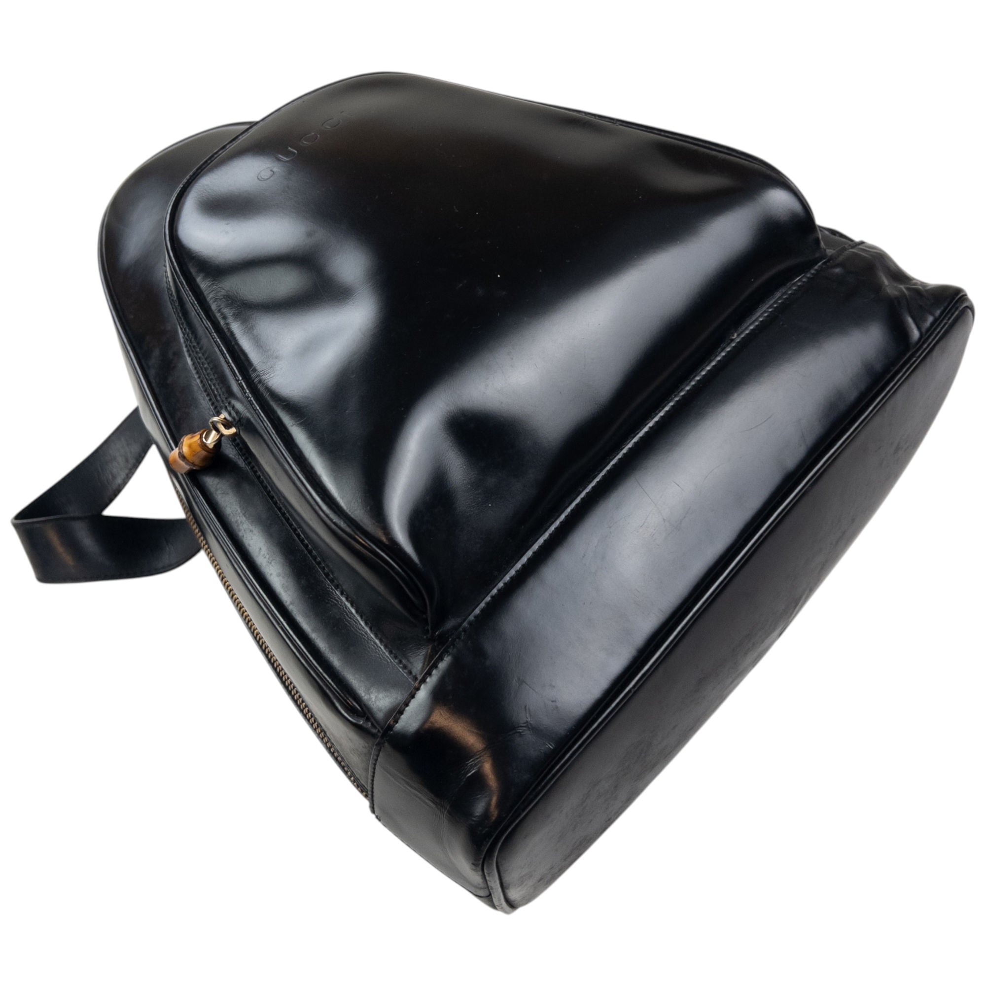 Vintage 80s Gucci Leather And Bamboo Sling Bag