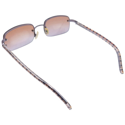 Vintage Burberry Nova Check Rimless Sunglasses