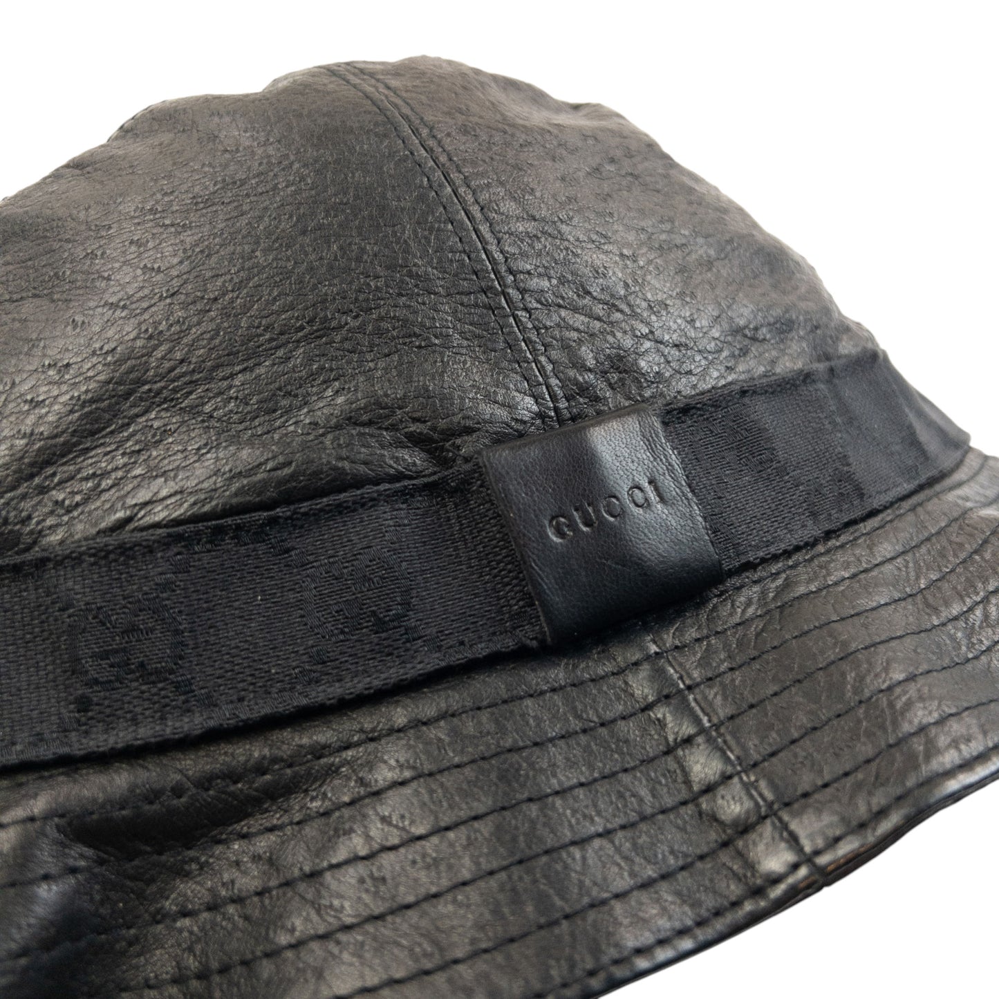 Vintage 2000s Gucci Leather Bucket Hat Size L