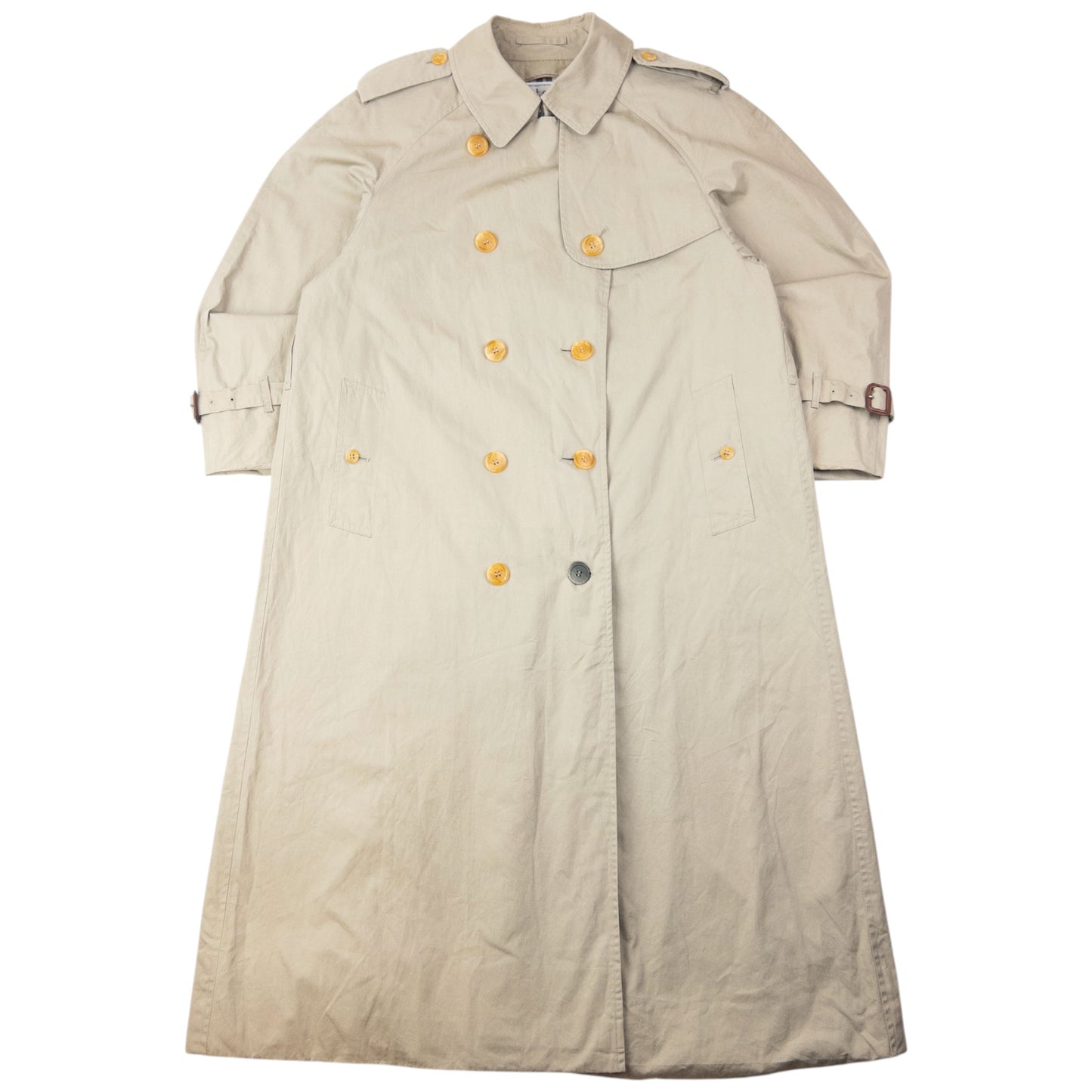 Vintage 80s Burberry Nova Check Lined Trench Jacket Size M