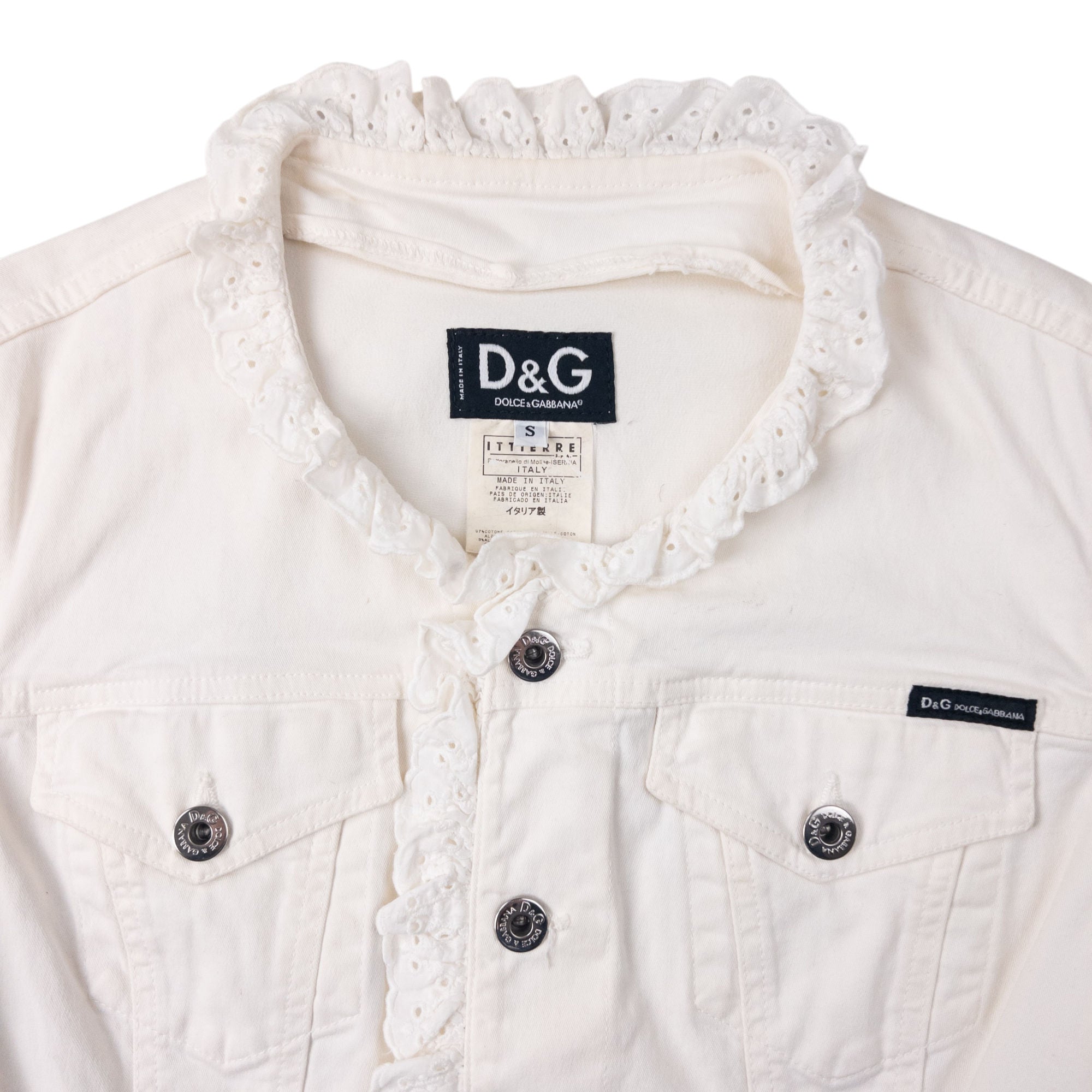 Vintage 2000s Dolce & Gabbana Lace Trim Jacket Womens Size S