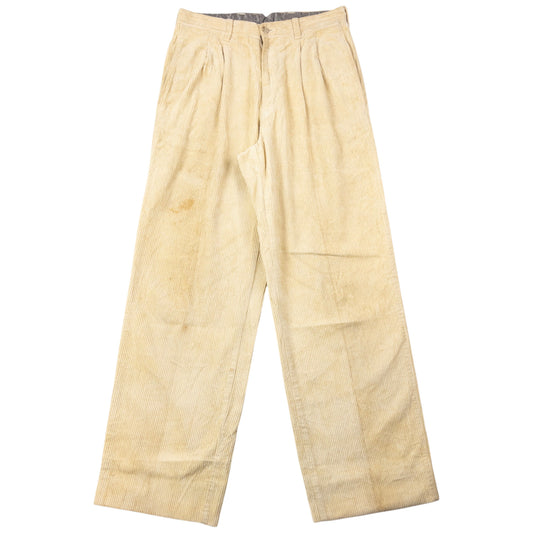 Vintage 80s CP Company Pleated Corduroy Trousers Size W27
