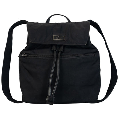 Vintage 2000s Gucci Bucket Backpack in black, drawstring closure