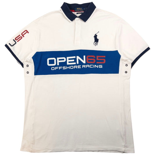 Vintage Polo Ralph Lauren Open 65 Offshore Racing USA Polo Shirt Size L