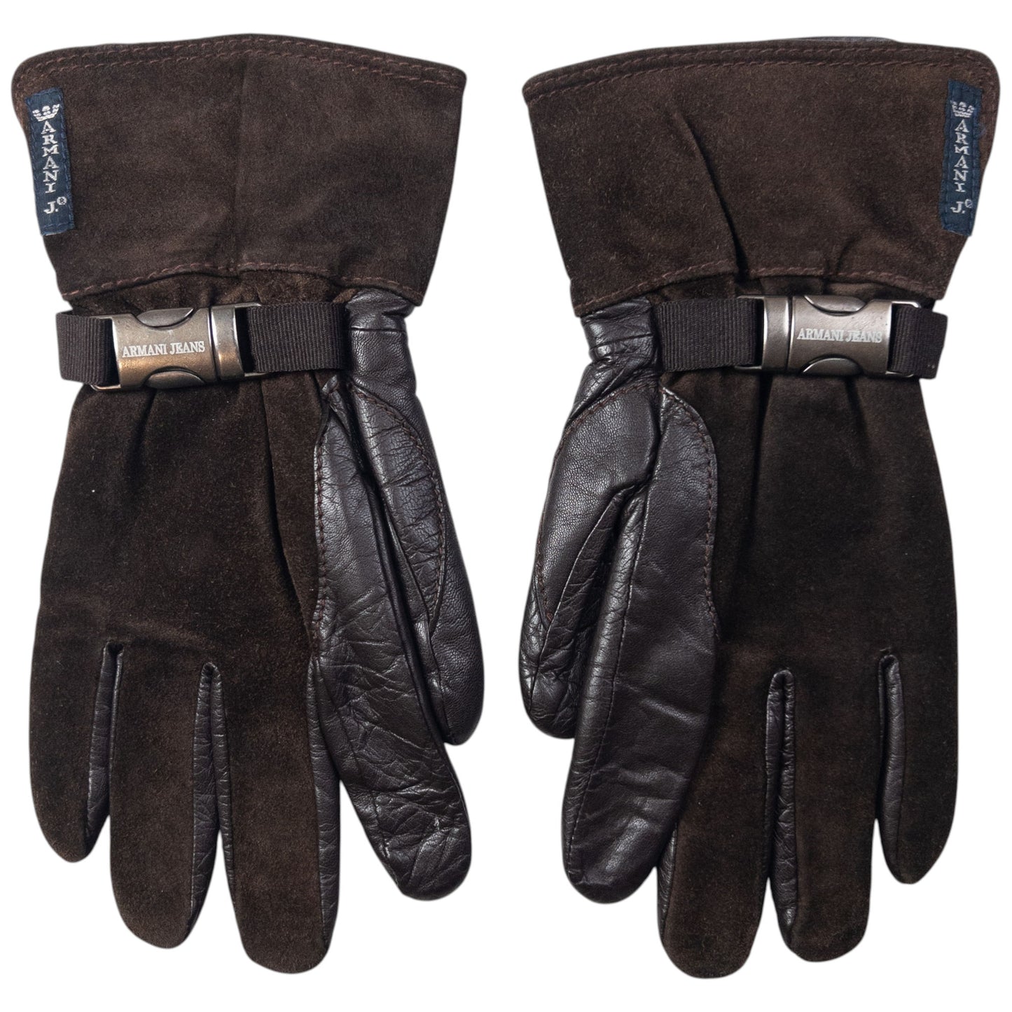 Vintage Armani Jeans Leather Suede Gloves Size M