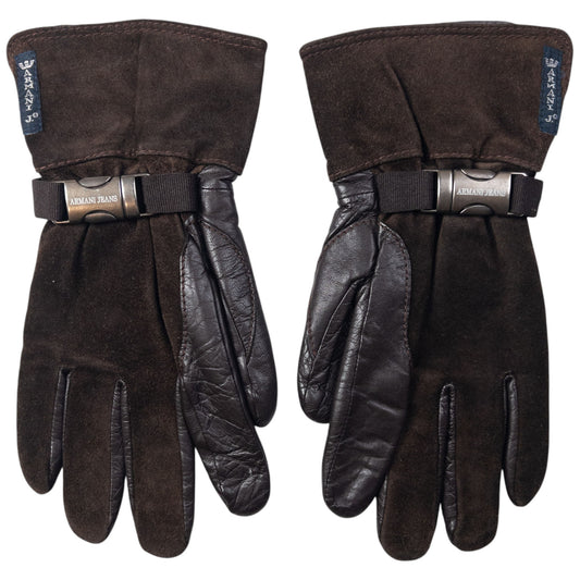 Vintage Armani Jeans Leather Suede Gloves Size M