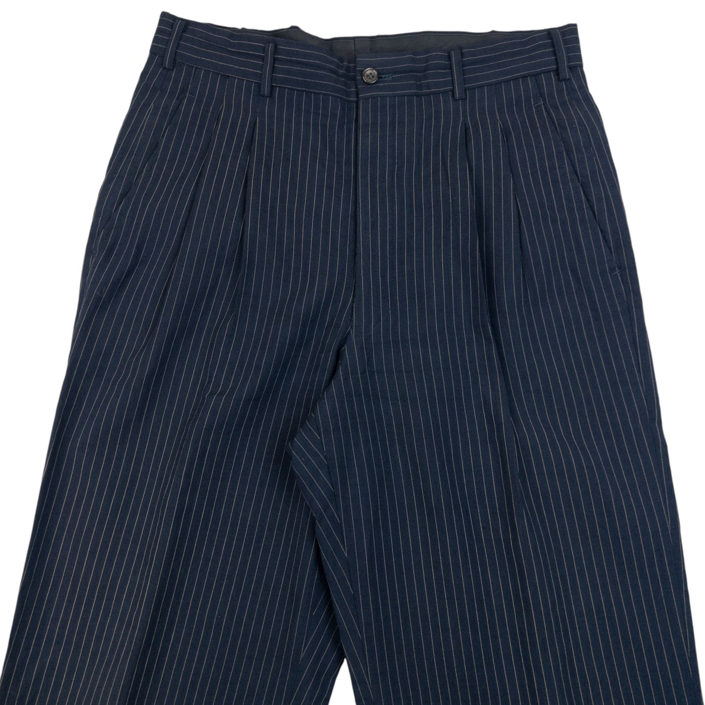 Vintage 90s Comme Des Garçons HOMME Pinstripe Pleated Trousers Size W30