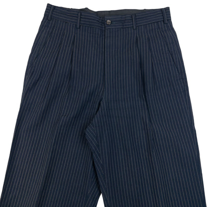 Vintage 90s Comme Des Garçons HOMME Pinstripe Pleated Trousers Size W30