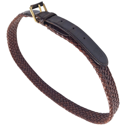 Vintage 90s Burberry Braided Leather Belt Size L