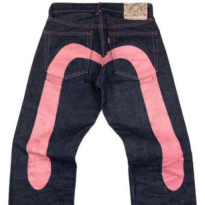 Vintage Evisu Painted Daicock Japanese Denim Jeans Size W28