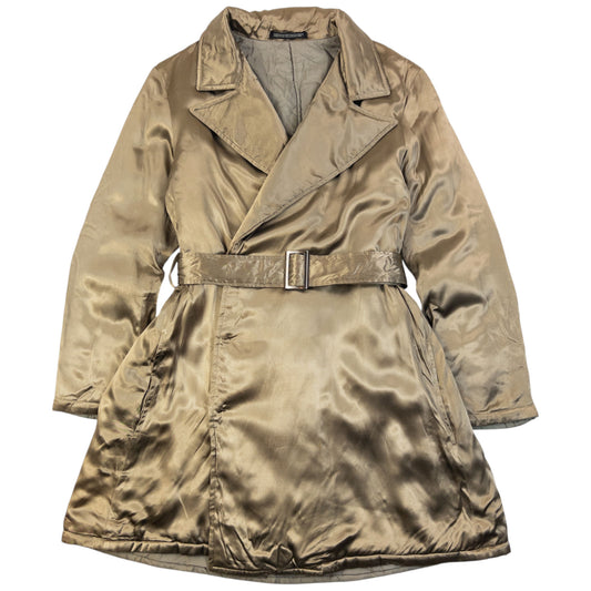Vintage 2000s Yohji Yamamoto NOIR Belt Waist Satin Trench Jacket Womens Size S