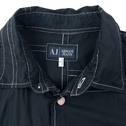 Vintage 2000s Armani Jeans Contrast Long Sleeve Button Up Shirt Size L