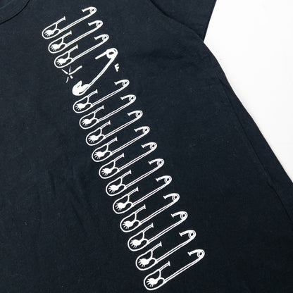 Comme Des Garçons BLACK Safety Pin Graphic T Shirt Womens Size S