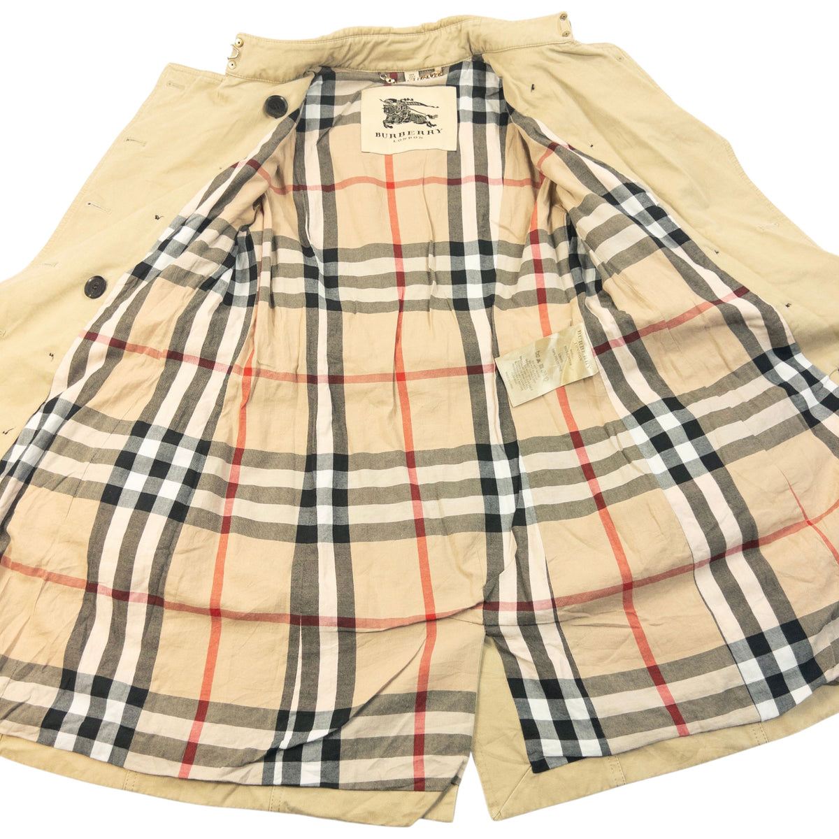 Vintage 2000s Burberry Nova Check Lined Trench Jacket Womens Size S