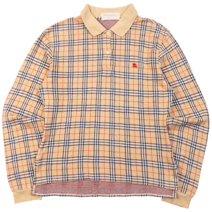 Vintage 90s Burberry Nova Check Polo Jumper Womens Size M