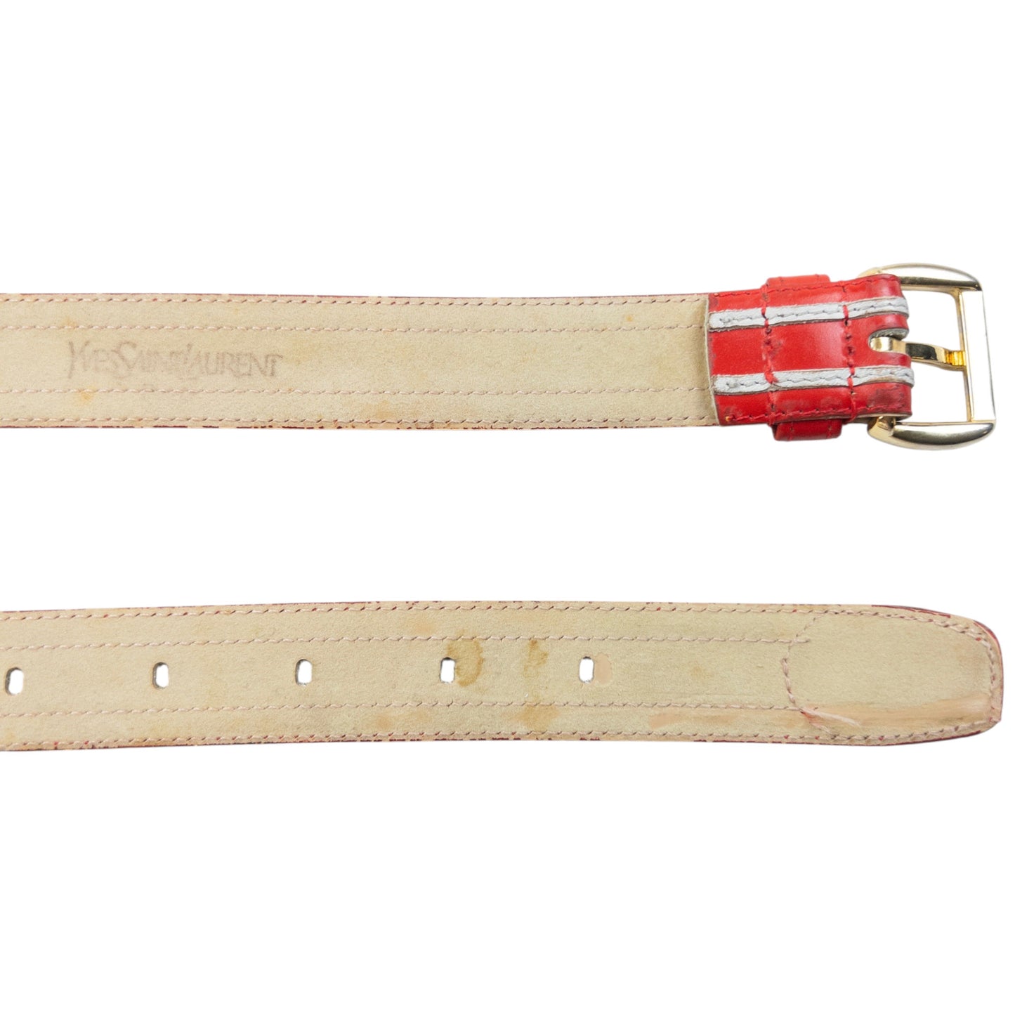 Vintage 80s YSL Yves Saint Laurent Leather Belt Size L