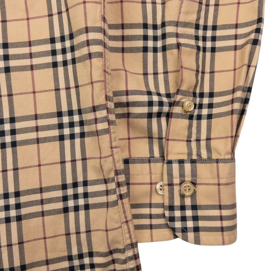 Vintage Burberry Nova Check Long Sleeve Button Up Shirt Size