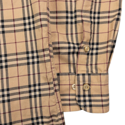 Vintage Burberry Nova Check Long Sleeve Button Up Shirt Size
