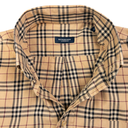 Vintage Burberry Nova Check Long Sleeve Button Up Shirt Size