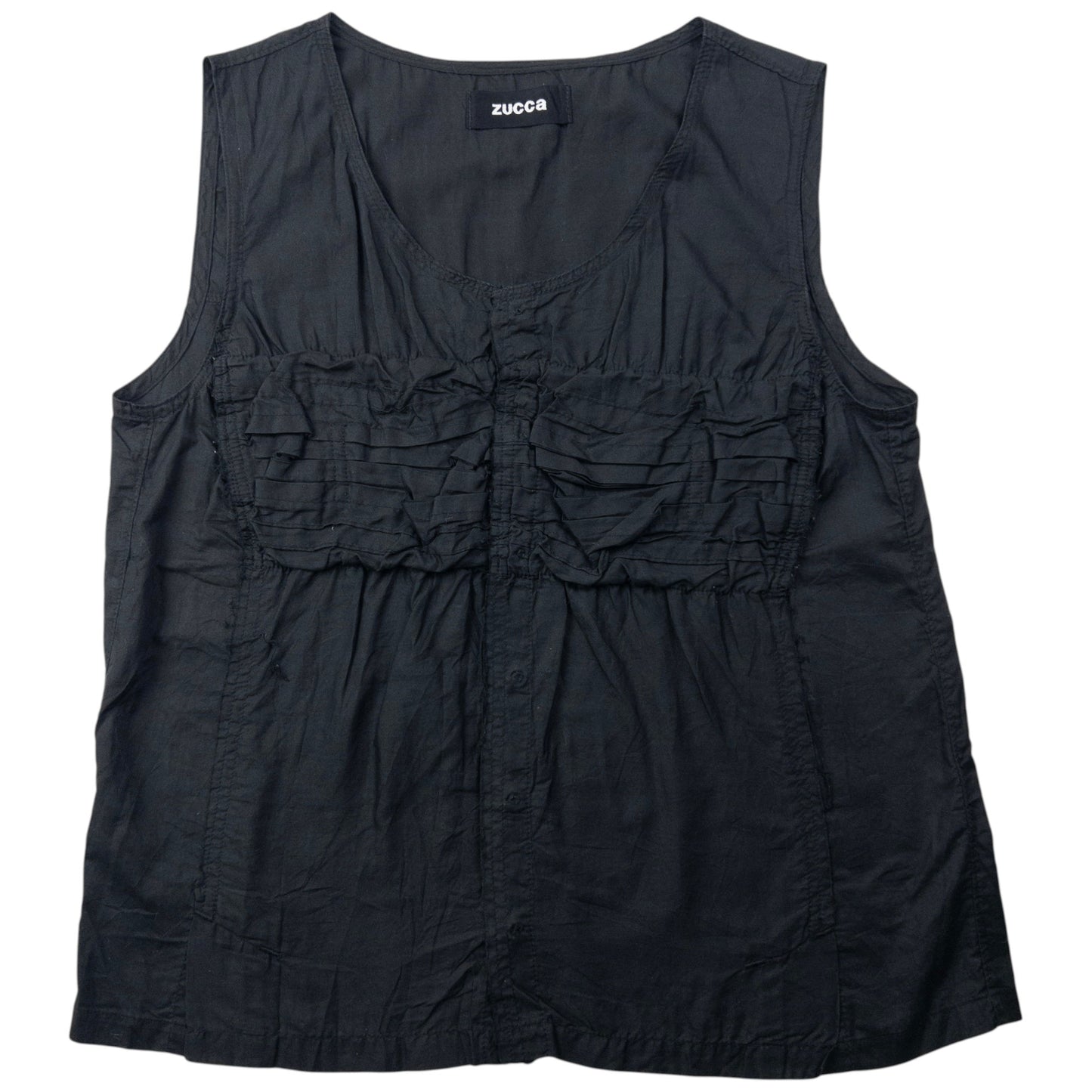 Vintage 2000s Cabane De Zucca By Issey Miyake Ruffle Top Womens Size M