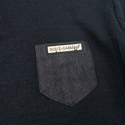 Vintage Dolce & Gabbana Q Zip Knit Jumper Size L