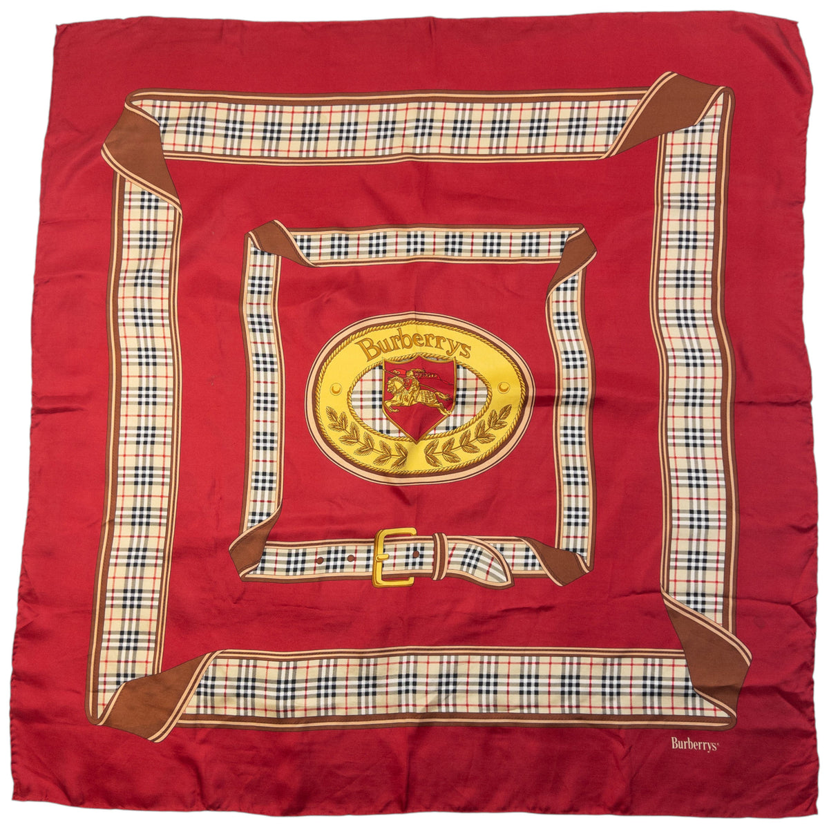 Vintage 90s Burberry Nova Check Silk Scarf