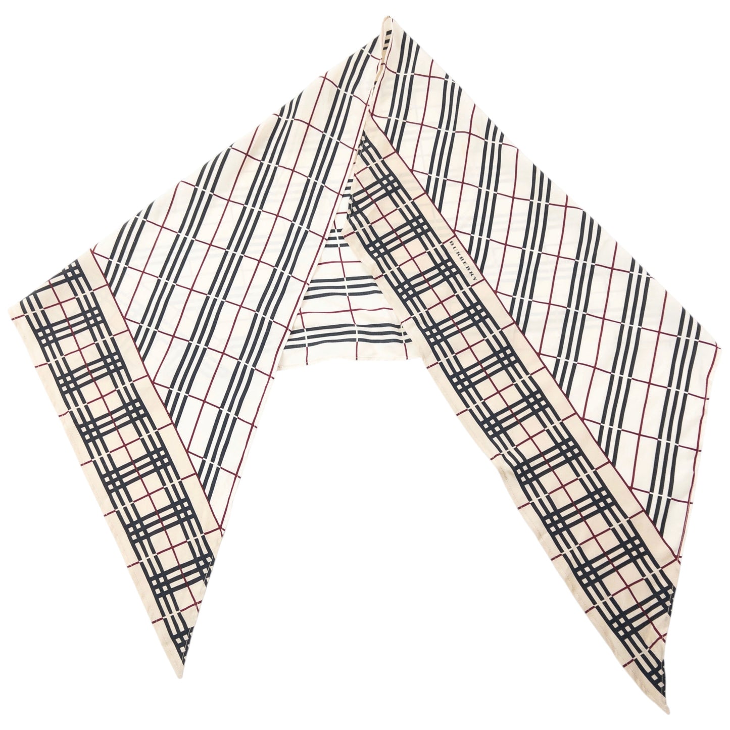 Vintage 2000s Burberry Nova Check Silk Scarf