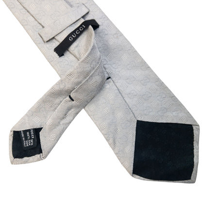 Vintage 2000s Gucci Monogram Silk Tie in grey, photo 6