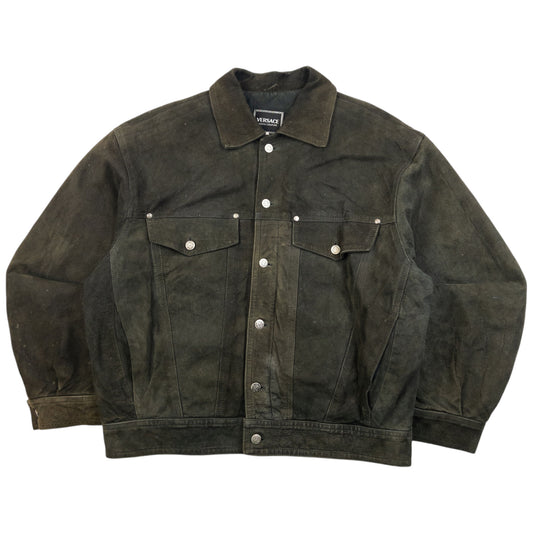 Vintage 2000s Versace Jeans Couture Button Up Suede Jacket Size XL