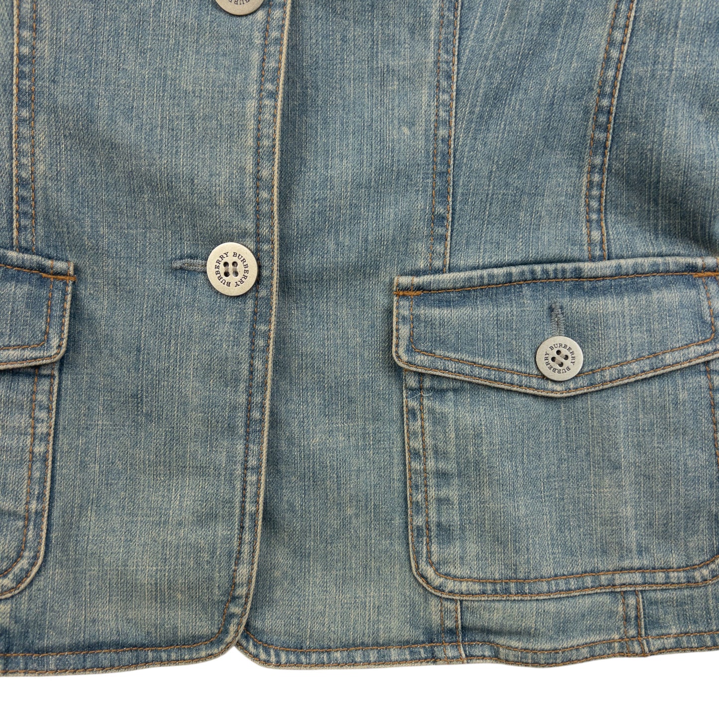 Vintage 2000s Burberry Button Up Denim Jacket Womens Size S