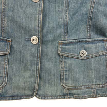 Vintage 2000s Burberry Button Up Denim Jacket Womens Size S
