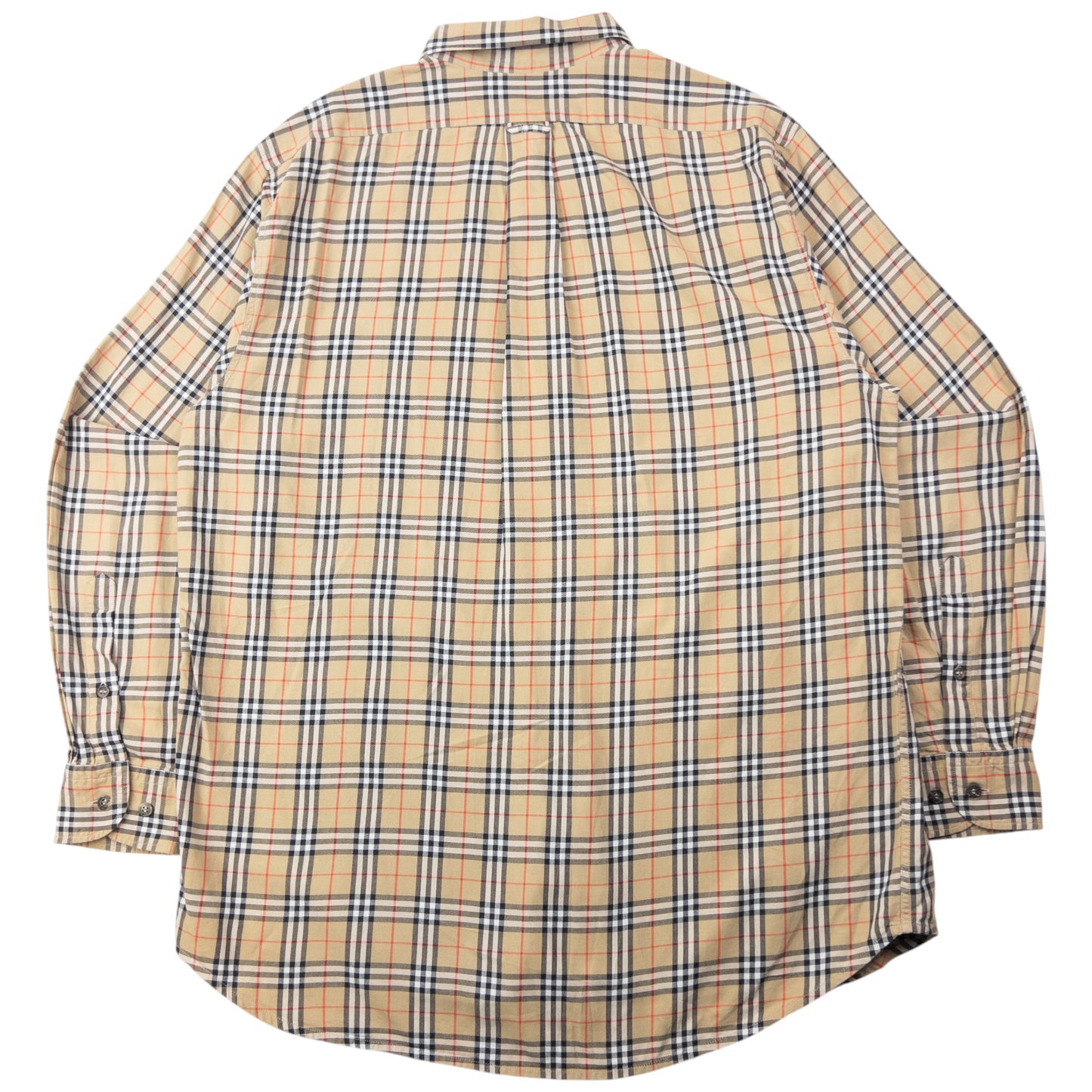 Vintage 90s Burberry Nova Check Long Sleeve Button Up Shirt Size XL