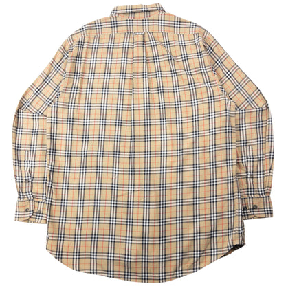 Vintage 90s Burberry Nova Check Long Sleeve Button Up Shirt Size XL