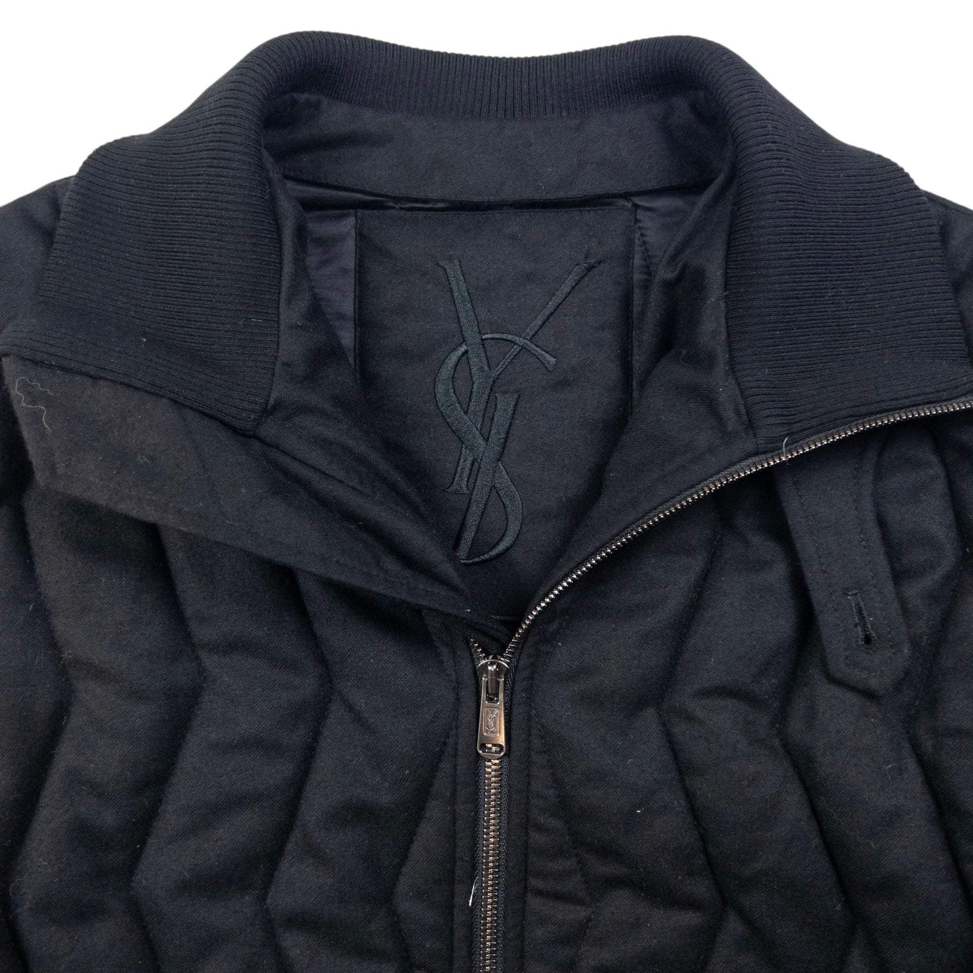 Vintage YSL Yves Saint Laurent Quilted Wool Jacket Size M