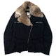 Vintage 2005 Cavalli Rabbit Fur Collar Asymmetrical Wool Jacket Womens Size L