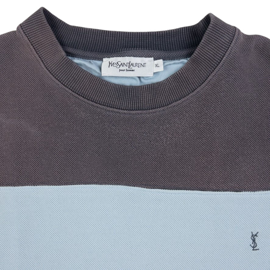 Vintage YSL Yves Saint Laurent Striped Sweatshirt Size XL