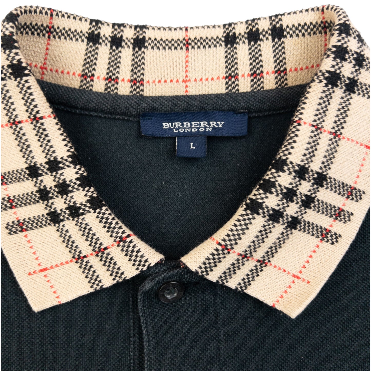 Vintage 2000s Burberry Nova Check Collar Polo Shirt Size M