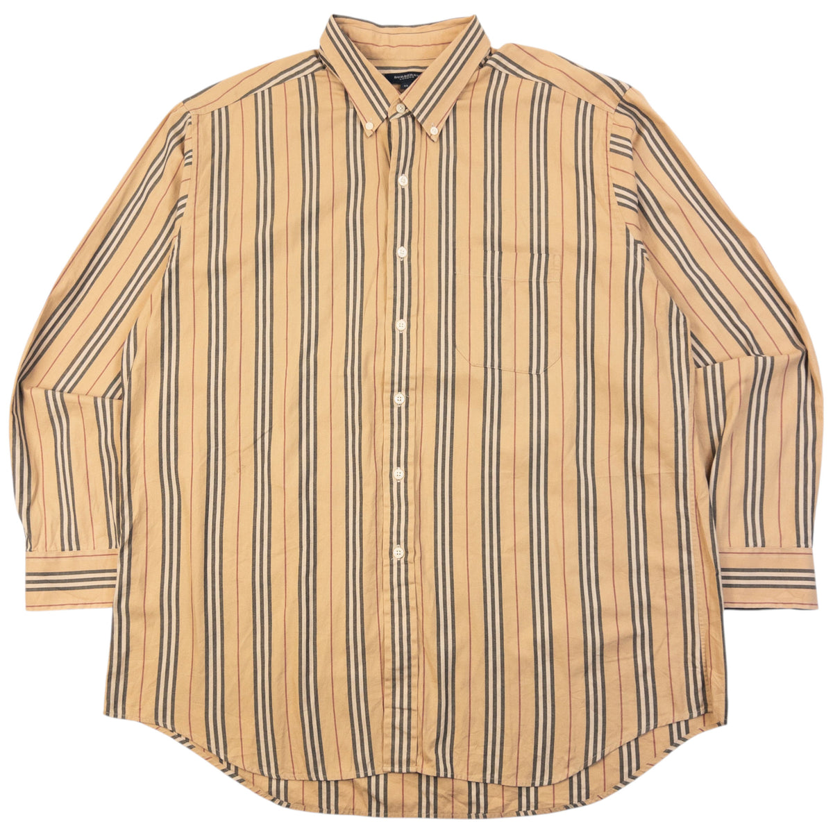 Vintage 2000s Burberry Nova Stripe Long Sleeve Button Up Shirt Size XL