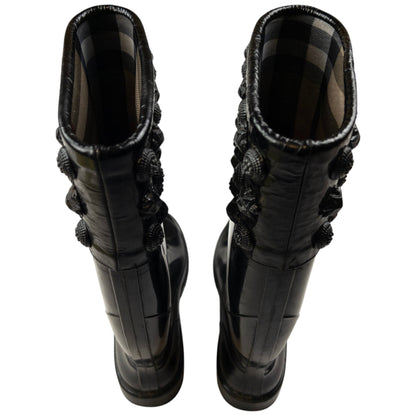 Vintage Burberry Studded Wellington Boots Womens Size UK 4