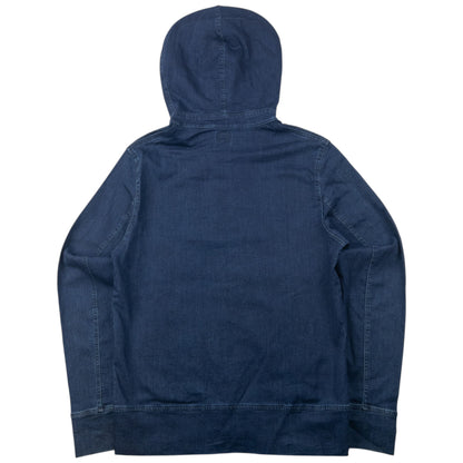 2014 CP Company Goggle Hood Future Fleece Isko Denim Jacket Size M