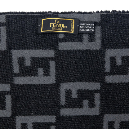 Vintage Fendi Monogram Wool Tassel Scarf