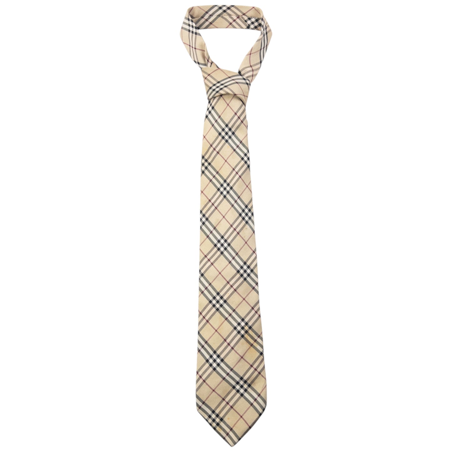 Vintage 2000s Burberry Nova Check Silk Tie